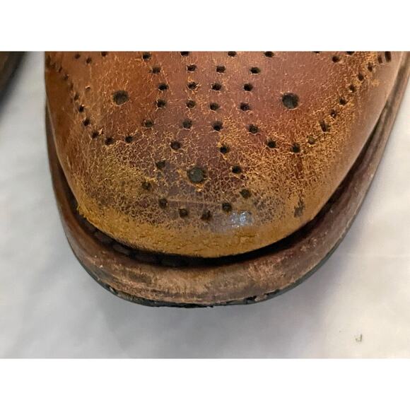 Allen‎ Edmonds Stuttgart Men Size 11 Brown Whiskey Leather Brogue Oxford READ - Picture 11 of 11